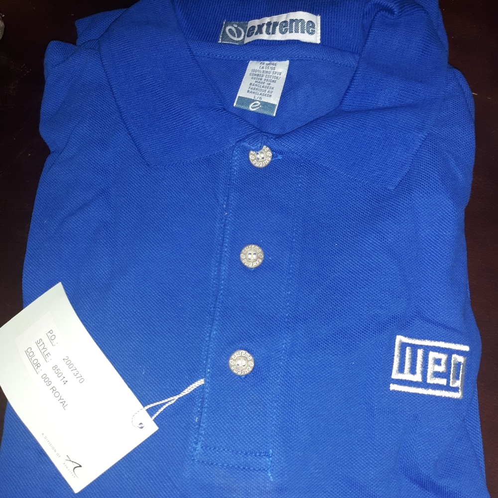 2for $10 NEW men's blue short sleeve work shirt Large - Picture 1 of 6